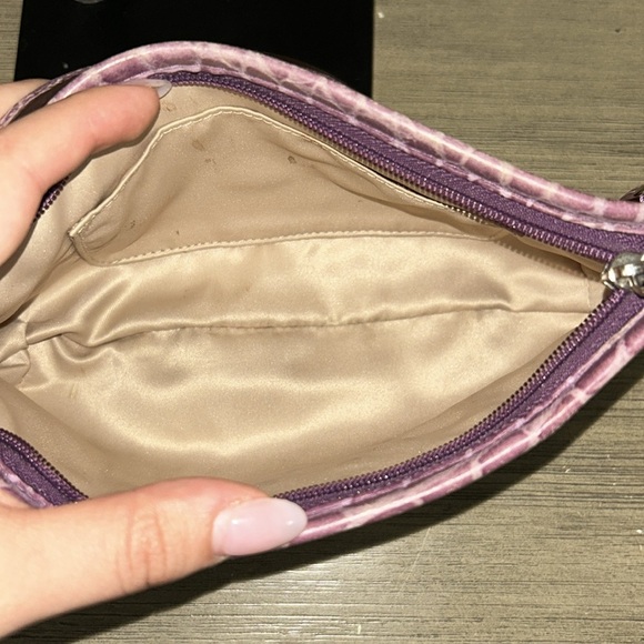 COACH Madison Croc Embossed Large Leather Wristlet, Purple - Picture 8 of 8